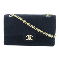 [CHANEL] Chanel ChainShoulder Shoulder Bag Matelasse Double flap jersey black shoulder turn lock CHAINSHOULDER Ladies A-Rank