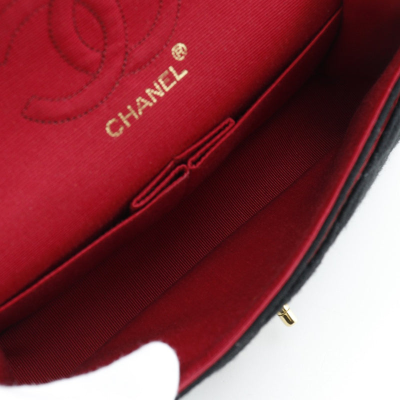 [Chanel] Chanel 
 Sac à bandoulière 
 Matrasse double rabat jersey épaule noire tournure de serrure les dames d'éoutives de chaîne A-rang