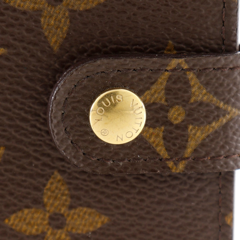 【LOUIS VUITTON】ルイ・ヴィトン
 アジェンダPM 手帳カバー
 R20005 モノグラムキャンバス 茶 CA0015刻印 スナップボタン Agenda PM ユニセックス