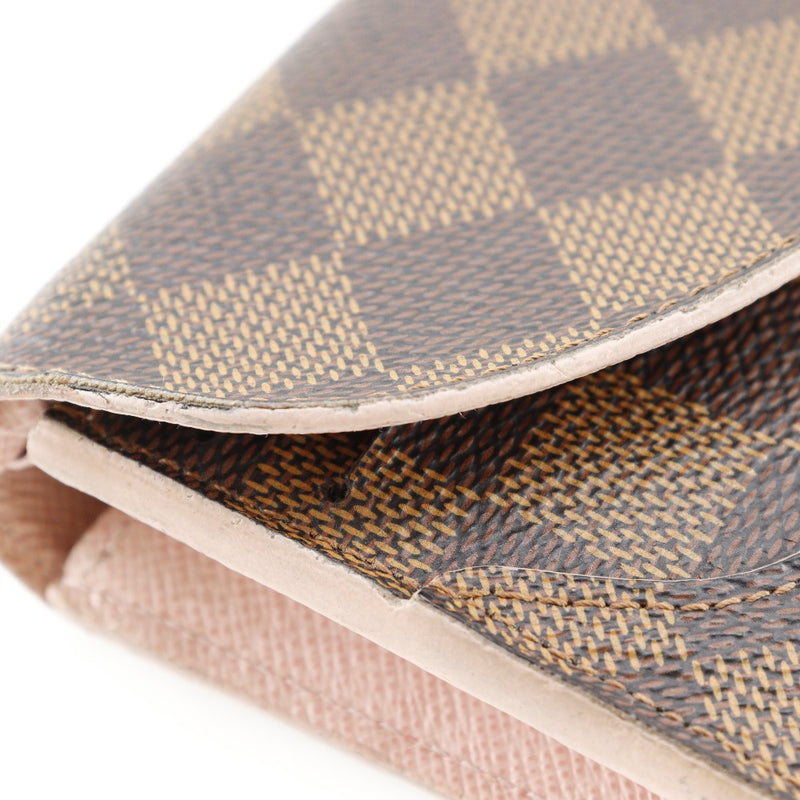 [Louis Vuitton] Louis Vuitton Portofoille Kaisa Long Wallet N61227 Damier Canbus Rose Ballerine Tea / Pink CA1166 Bouton Snap Portefeiulle Kaisa Medames