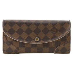 【LOUIS VUITTON】ルイ・ヴィトン
 ポルトフォイユ・カイサ 長財布
 N61227 ダミエキャンバス ローズバレリーヌ 茶/ピンク CA1166刻印 スナップボタン Portefeiulle Kaisa レディース