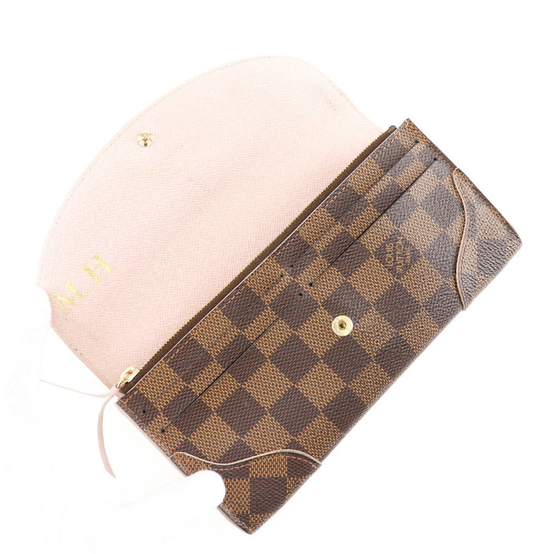 【LOUIS VUITTON】ルイ・ヴィトン
 ポルトフォイユ・カイサ 長財布
 N61227 ダミエキャンバス ローズバレリーヌ 茶/ピンク CA1166刻印 スナップボタン Portefeiulle Kaisa レディース