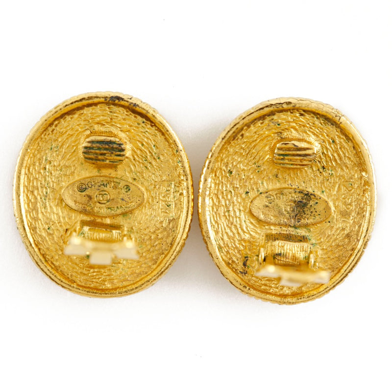 [Chanel] chanel ange oreille boucle coco mark vintage gold placage environ 19,3 g dedies ange