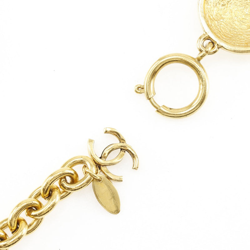 [CHANEL] Chanel COCO Mark Necklace Matelasse Vintage Plated Gold Approximately 100g Coco Mark Ladies