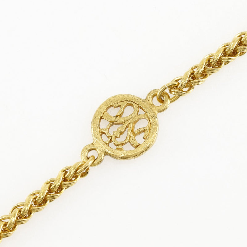 [CHANEL] Chanel COCO Mark Necklace Flower vintage Plated Gold 95A engraved flower about 88.7g COCO Mark Ladies A-Rank