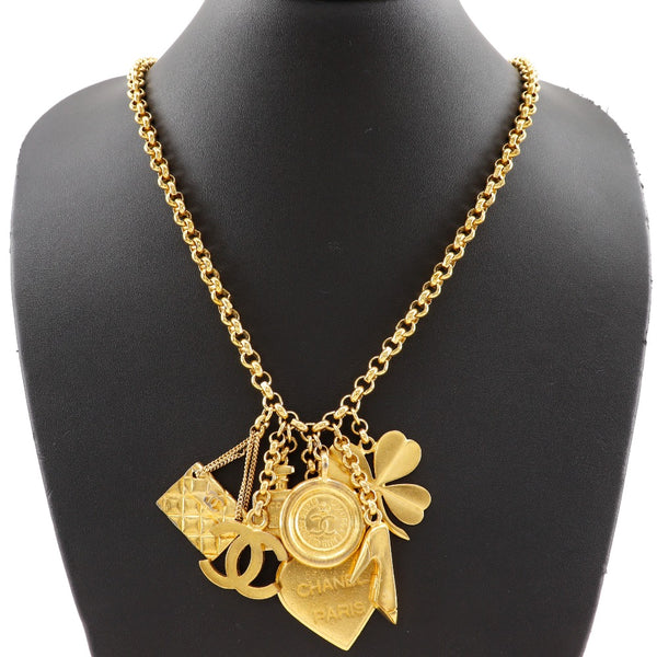 [CHANEL] Chanel 
 Icon necklace 
 COCO Mark Vintage Plated Gold 96p engraved about 144.7g ICON Ladies