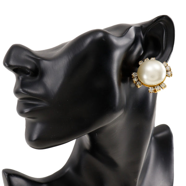 [Chanel] Chanel Brouille à oreilles Vintage Gold Placing x Fake Pearl X Rhingestone Environ 25,6 g dames