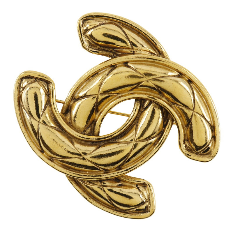 [CHANEL] Chanel COCO Mark Brooch Matelasse Plated Gold Approximately 32.4g Coco Mark Ladies