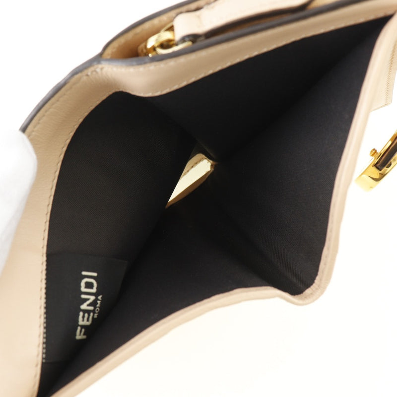 [fendi] fendi f izu fendi bi- 폴드 지갑 Zukka emboss 로고 8m0386 가죽 차/핑크 스냅 버튼 f is fendi ladies