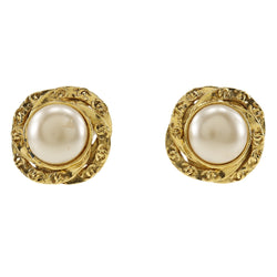 [CHANEL] Chanel 
 COCO Mark Earring
 Vintage Plated Gold× Fake Pearl 93A engraved about 25.1g COCO Mark Ladies B-Rank