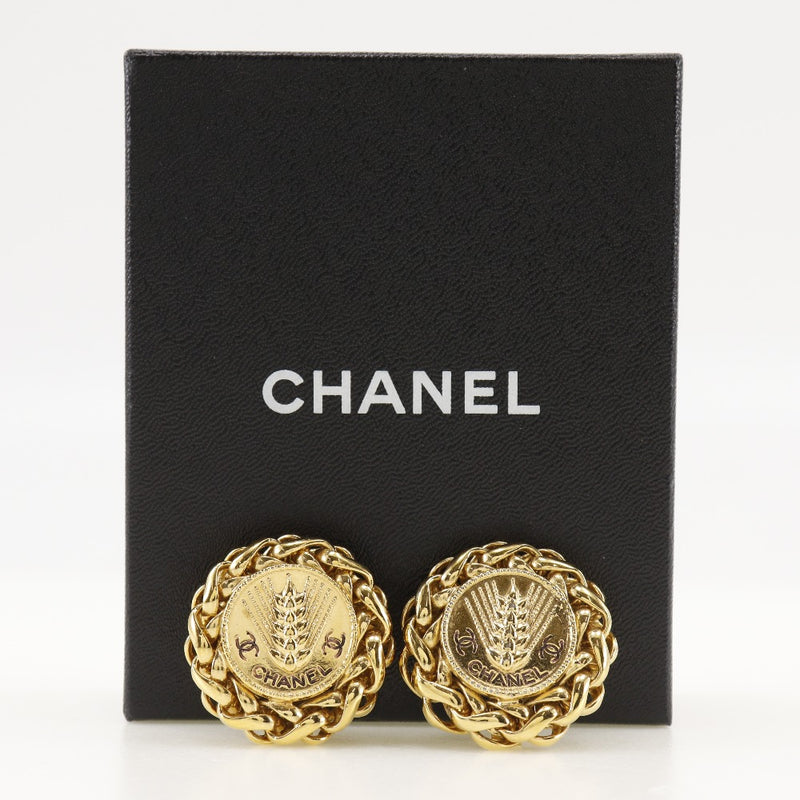 [CHANEL] Chanel 
 Inaho motif Earring
 Vintage Plated Gold Approximately 50.0g Rice MOTIF Ladies