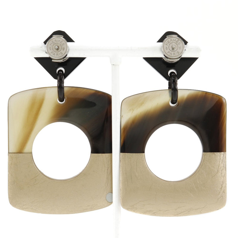 [헤르메스] 헤르메스 
 달바 피어싱 
 Bicolor Buffalo Horn Tea/Gold 약 14.0g Dalva Ladies