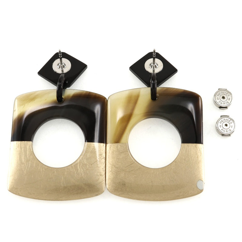 [헤르메스] 헤르메스 
 달바 피어싱 
 Bicolor Buffalo Horn Tea/Gold 약 14.0g Dalva Ladies