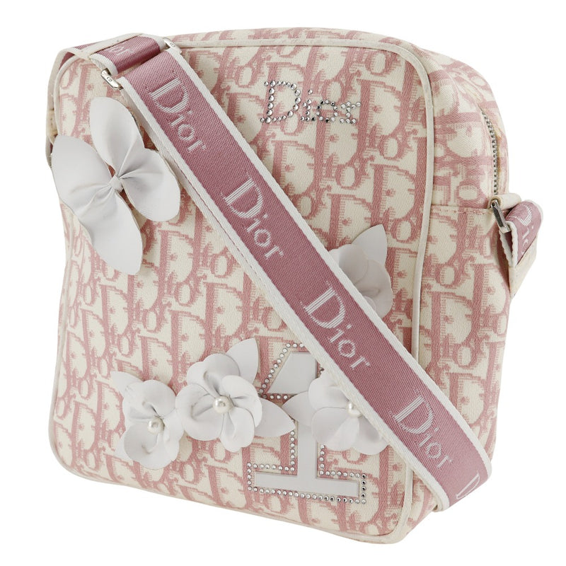 [Dior] Christian Dior Trotter Bag du sac n ° 1 Toile de fleurs Fichette diagonale rose