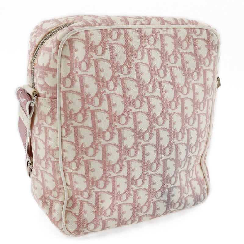 [DIOR] Christian Dior Trotter Shoulder Bag No.1 Flower Canvas Pink Diagonal Shoulder Fastener Trotter Ladies