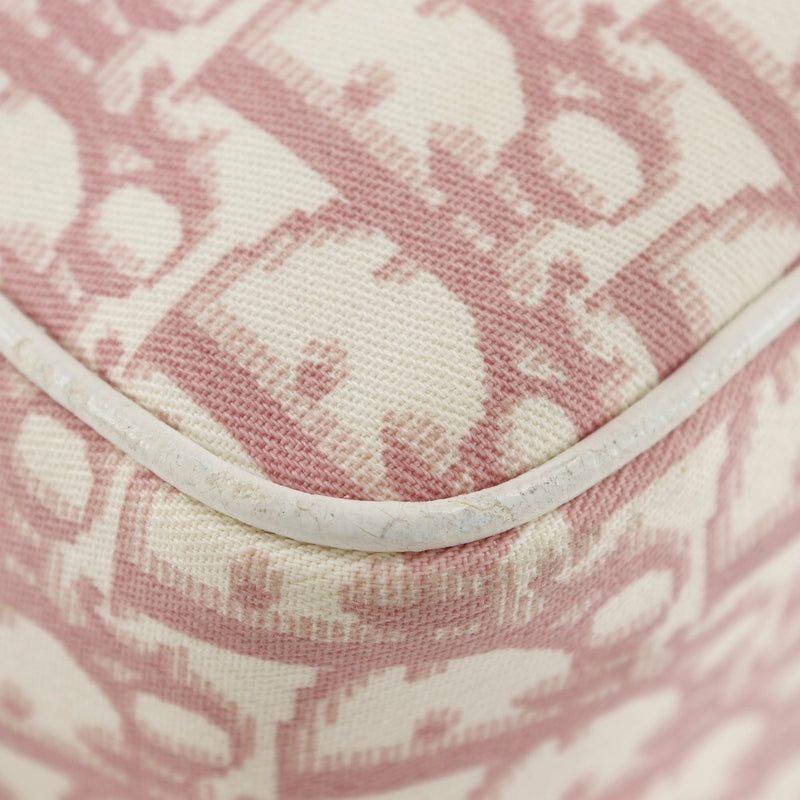 [DIOR] Christian Dior Trotter Shoulder Bag No.1 Flower Canvas Pink Diagonal Shoulder Fastener Trotter Ladies