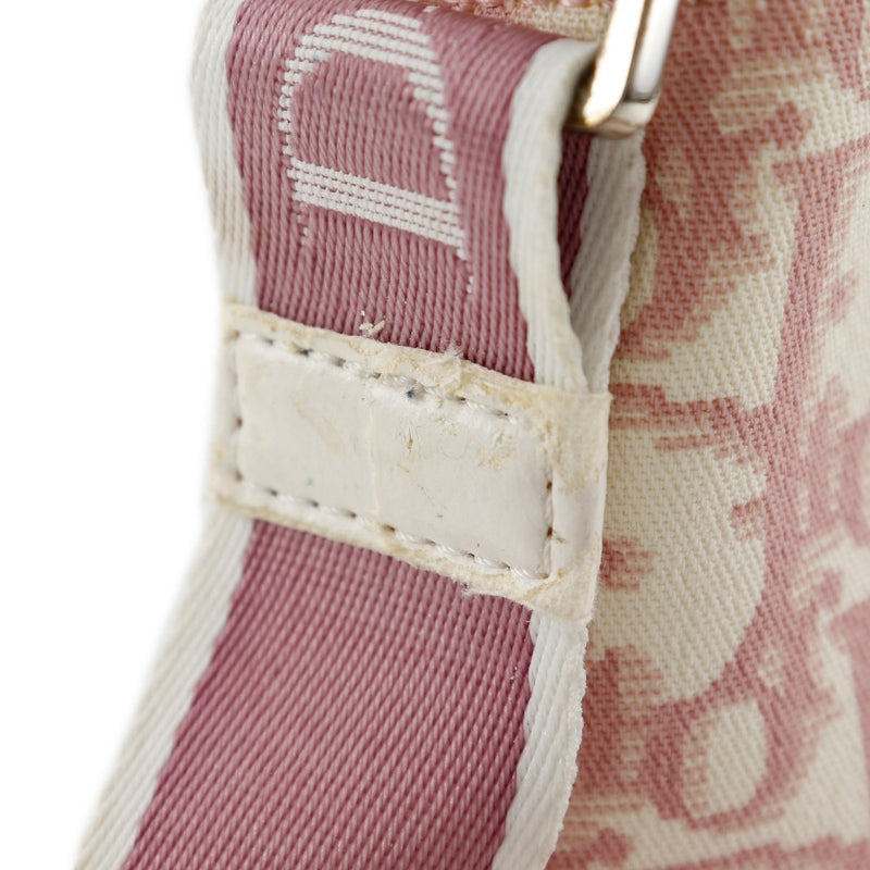 [DIOR] Christian Dior Trotter Shoulder Bag No.1 Flower Canvas Pink Diagonal Shoulder Fastener Trotter Ladies