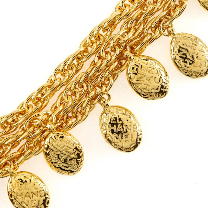 [Chanel] Chanel Logo ovale 3 Bracelet Vintage Gold Placing d'environ 97,7 g de logo Ovale Triple Mas