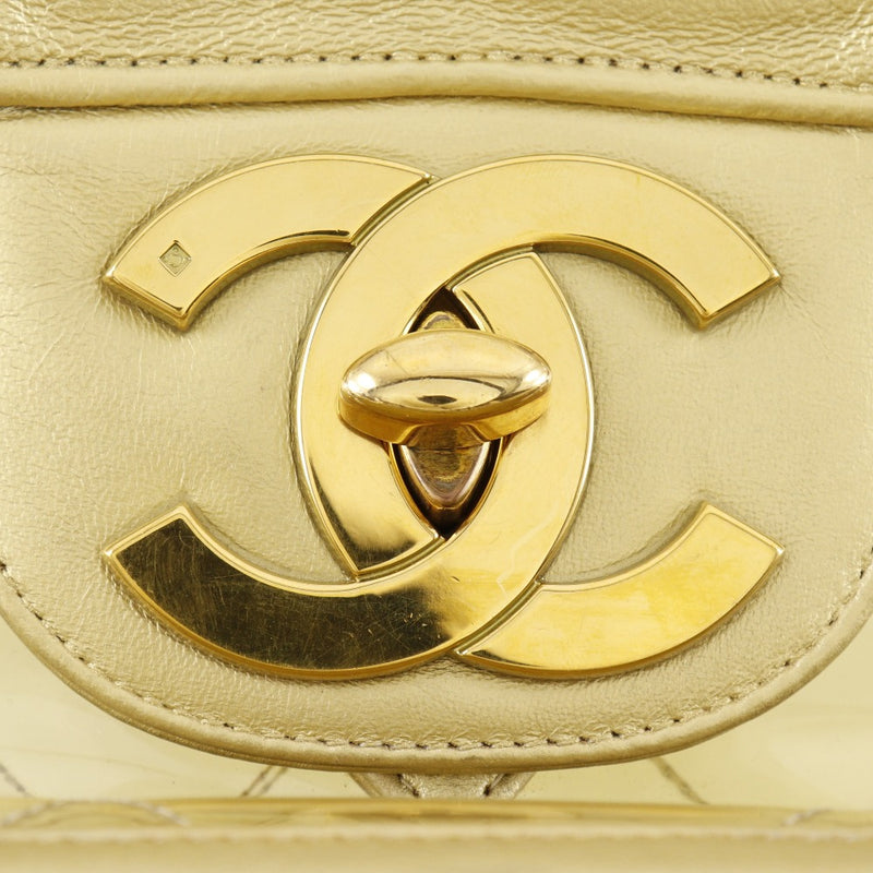 [CHANEL] Chanel ChainShoulder Shoulder Bag BigMatelasse doubleChain Calfskin×vinyl Gold/Clear Diagonal Shoulder A5 Turn Lock CHAINSHOULDER Ladies