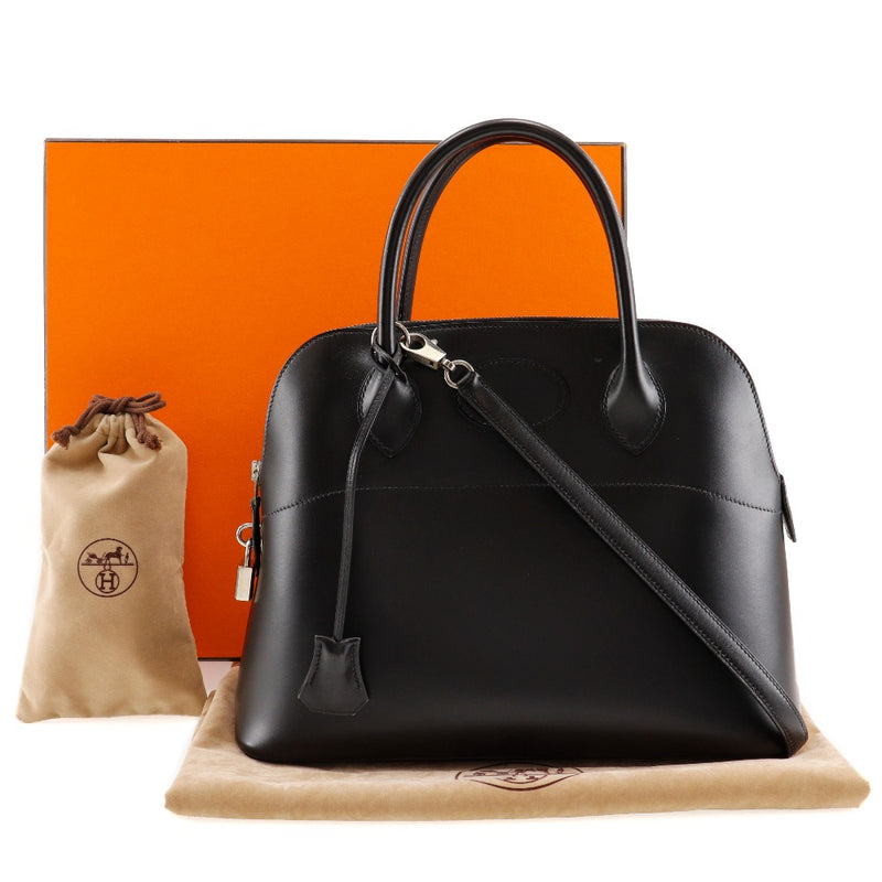 [Hermes] Hermes 
 Bolide31 bolsos 
 Box Carf Negro/soporte plateado □ D-Engramado Hommid Bold 2way A5 Zipper Bolide31 Damas A-Rank