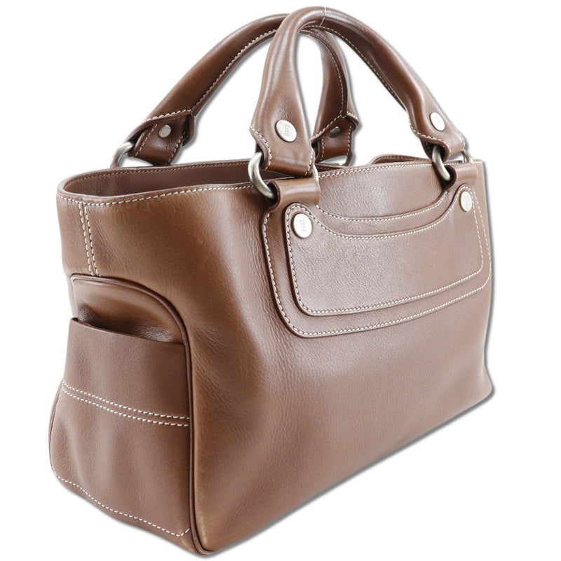 [Celine] Celine Buggy Bag Handbag Calfskin Brown Handscape A5 Open BOOGIE BAG Ladies