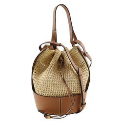 [Loewe] Loebe Balloon Medium Bag Sac à bandoulière 2WAY RAFIFIA X Cuir Natural x Tan TEA TEA DAAGLEAU