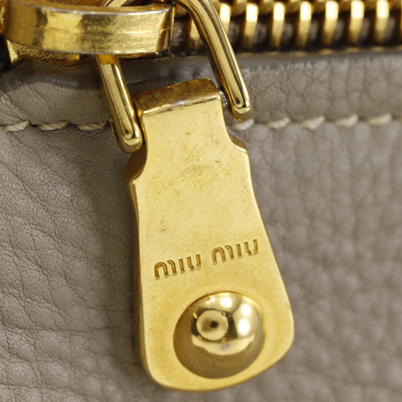 [MIUMIU] Miu miu vittello caribeño bolso rn0908 becerro gris a4 botón snap button vittello caribeño damas