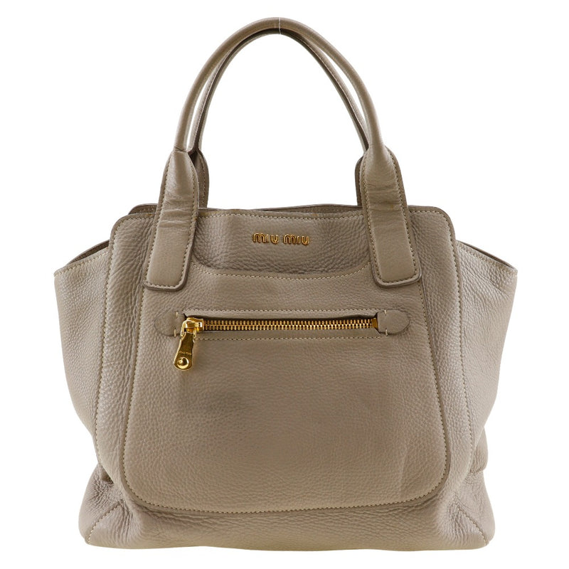 [Miumiu] miu miu vittello calibb sac rn0908 veau gris handscape a4 snap bouton vittello caribbean dames