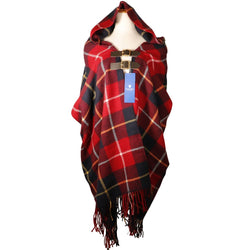 [Burberry Blue Label] Burberry Blue Label CheckPattern Poncho 55F31-256-16 Wool red CHECK PATTERN Ladies SA Rank