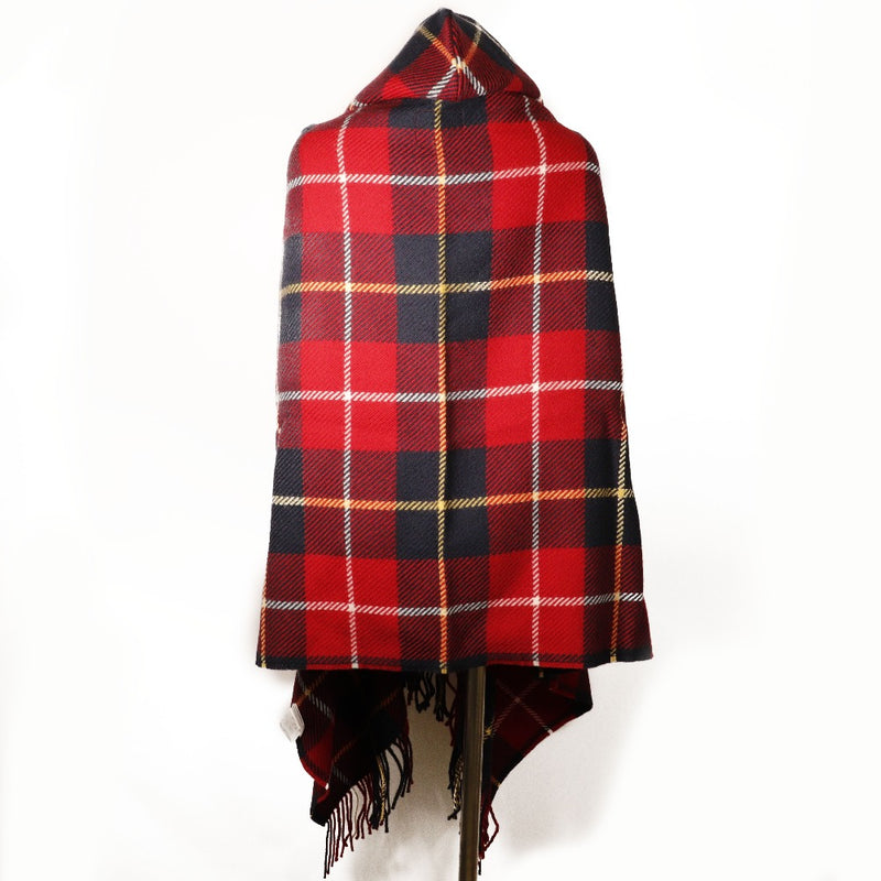 [Burberry Blue Label] Burberry Blue Label 
 checkPattern Poncho 
 55f31-256-16 Wool red CHECK PATTERN Ladies SA Rank