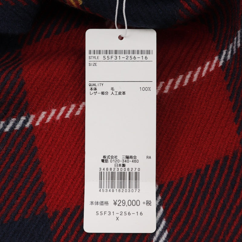 [Etiqueta de azul de Burberry] Etiqueta azul de Burberry 
 Verifique el patrón de poncho 
 55F31-256-16 Patrón de cheque rojo de lana Damas SA Rango