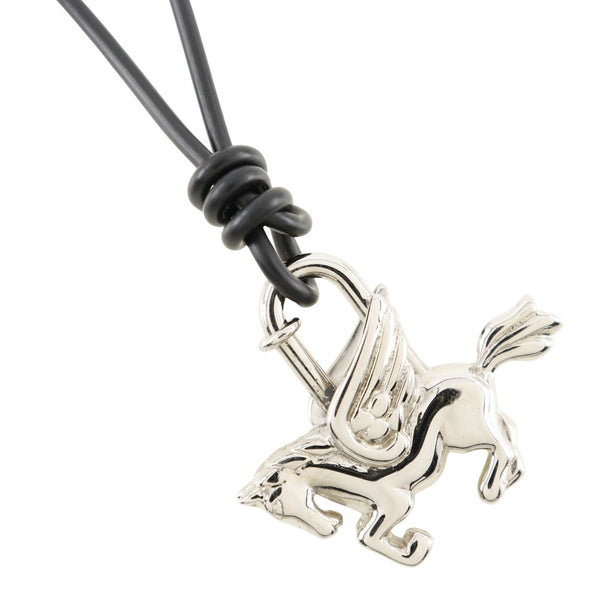 [HERMES] Hermes 
 Pegasus Cadena 
 LanieresAccompaniment Pendant Metal Silver PEGASUS Unisex