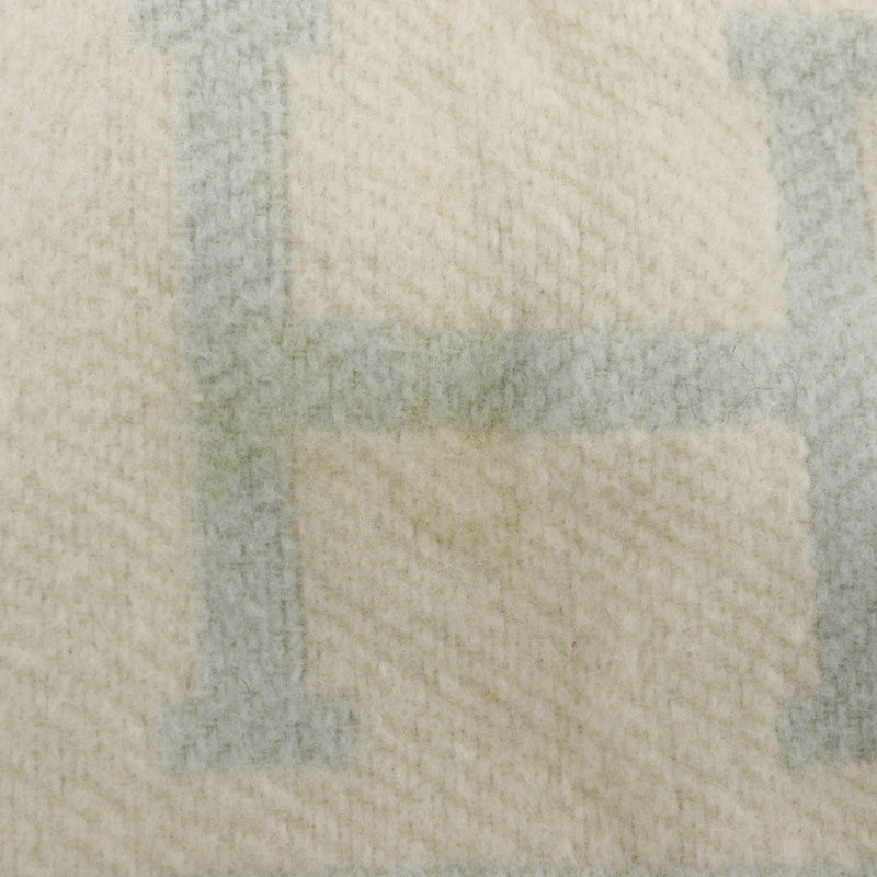 [Hermes] Hermes bébé pradade Avalon autre couverture accessoire odumi cachemire x laine blanche / bleu clair plaid avalon _