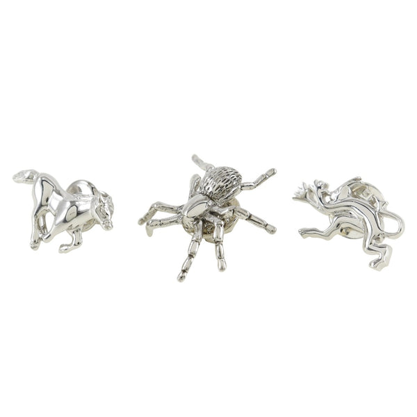 [Dunhill] Dunhill Tipo de 3 piezas Tipo Pin Horse Spider Devil Metal Metal Silver Manguera Set de tres piezas para hombres