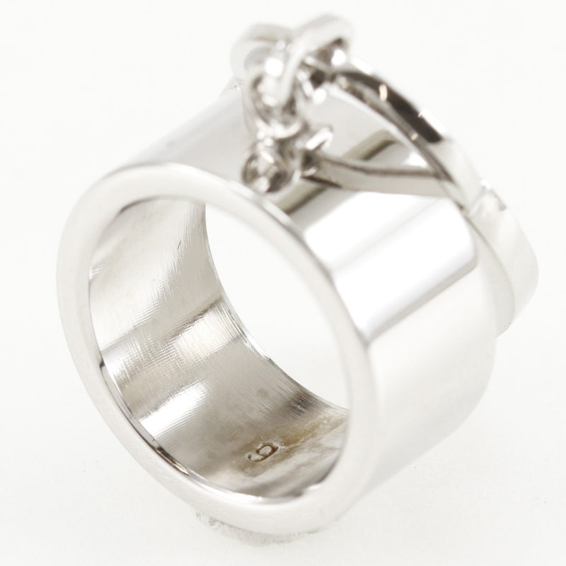 [DIOR] Christian Dior Heart Lock 11.5 Ring Metal Silver 6 Engraved Heart Approximately 14.5g HEART LOCK Ladies A Rank