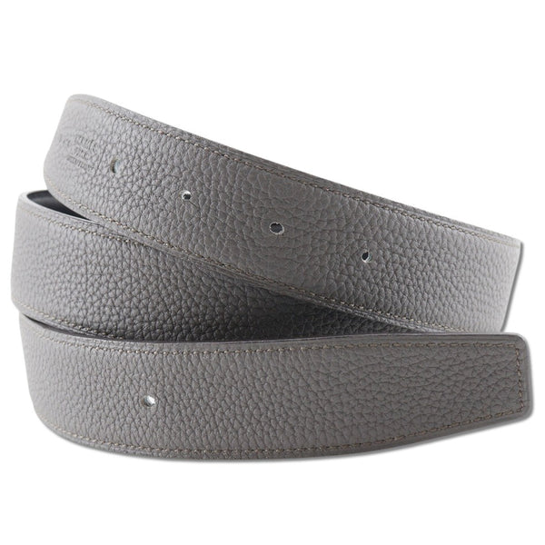 [HERMES] Hermes H Belt Buckle No Belt Reversible Leather ethane Black/Gray T engraved H Belt without Buckle Men's A+Rank