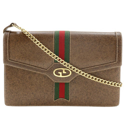 [GUCCI] Gucci 
 Old Gucci Shoulder Bag
 Sherry line 2WAY clutch PVC Brown Shoulder 2WAY A5 Snap button OLD GUCCI Ladies