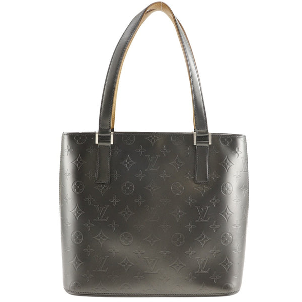 [Louis Vuitton]LOUIS VUITTON
 Bolsa de stockton 
 M55112 Monograma Matte Noir Metallic Grey Handbag A5 Sardener Stockton Ladies