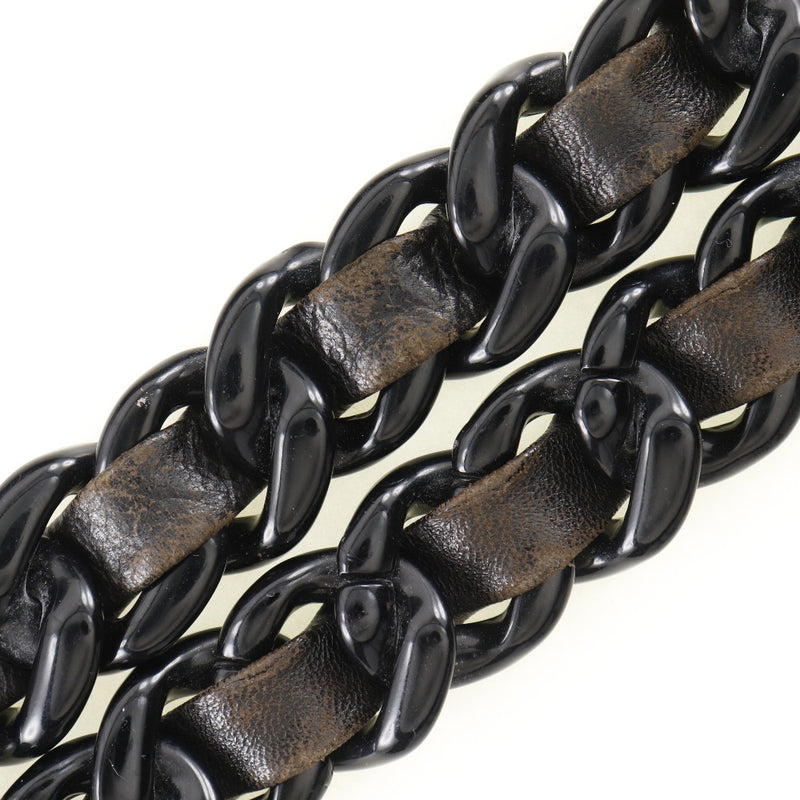 【PRADA】プラダ
 プラスチックチェーン ショルダーバッグ
 カーフ NERO 黒 肩掛け A5 オープン plastic chain レディース