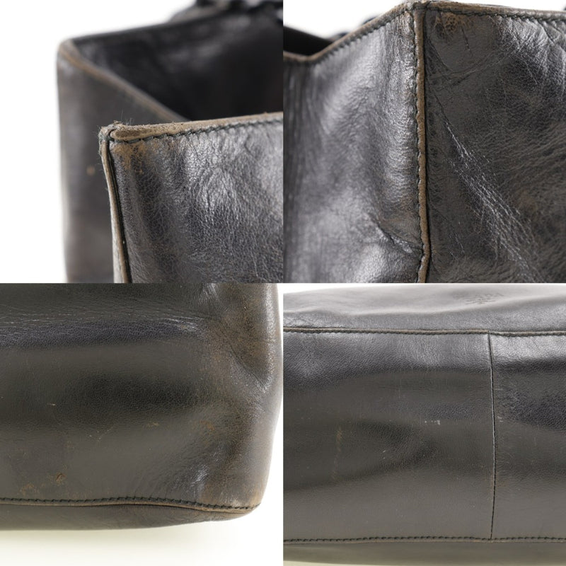 [Prada]PRADA PlatBolsa de hombro de la cadena de palo becerro nero hombro negro Ponga A5 Cadena de plástico abierta Damas