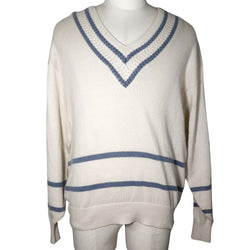 [DIOR] Christian Dior Sports Sweater V neck Cotton White Sports Men's A-Rank