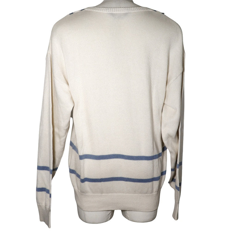 [DIOR] Christian Dior Sports Sweater v Neck Cotton White Sports Men 's A-Rank