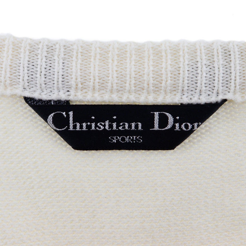 [Dior] Christian Dior Sports Sweater V Neck Cotton White White Sports Men's A-Rank