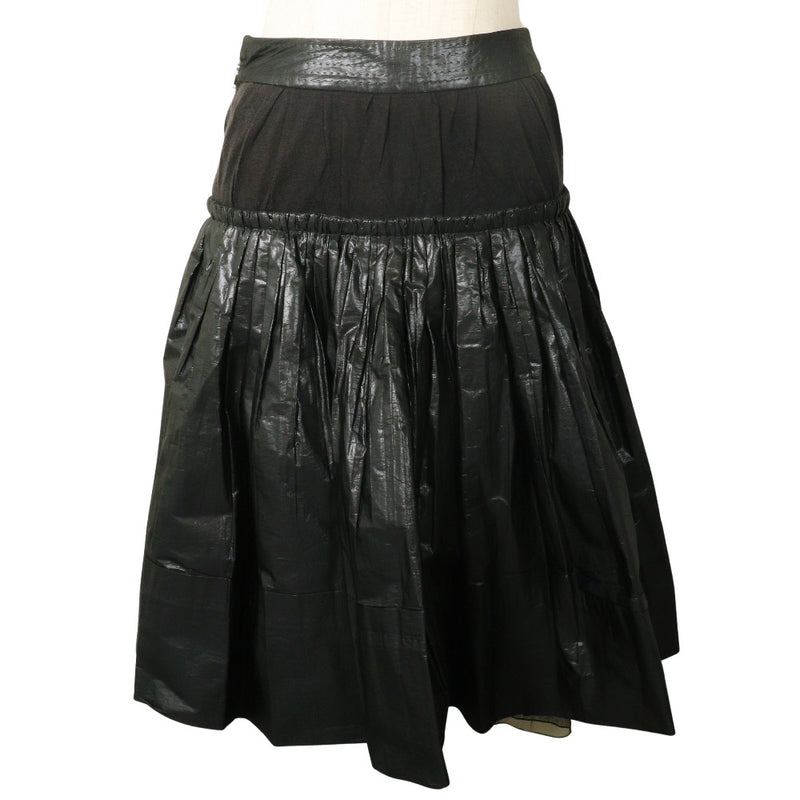 [Louis Vuitton]LOUIS VUITTON
 Pleated Skirt 
 Polyester x Silk Black PLEATED Ladies