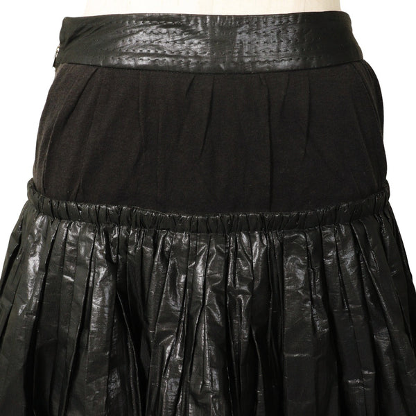 [Louis Vuitton]LOUIS VUITTON Pleated Skirt Polyéster x Seda Damas plisadas negras