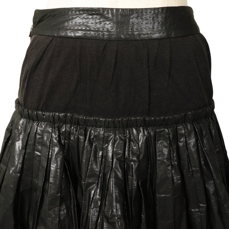 [Louis Vuitton]LOUIS VUITTON
 Pleated Skirt 
 Polyester x Silk Black PLEATED Ladies