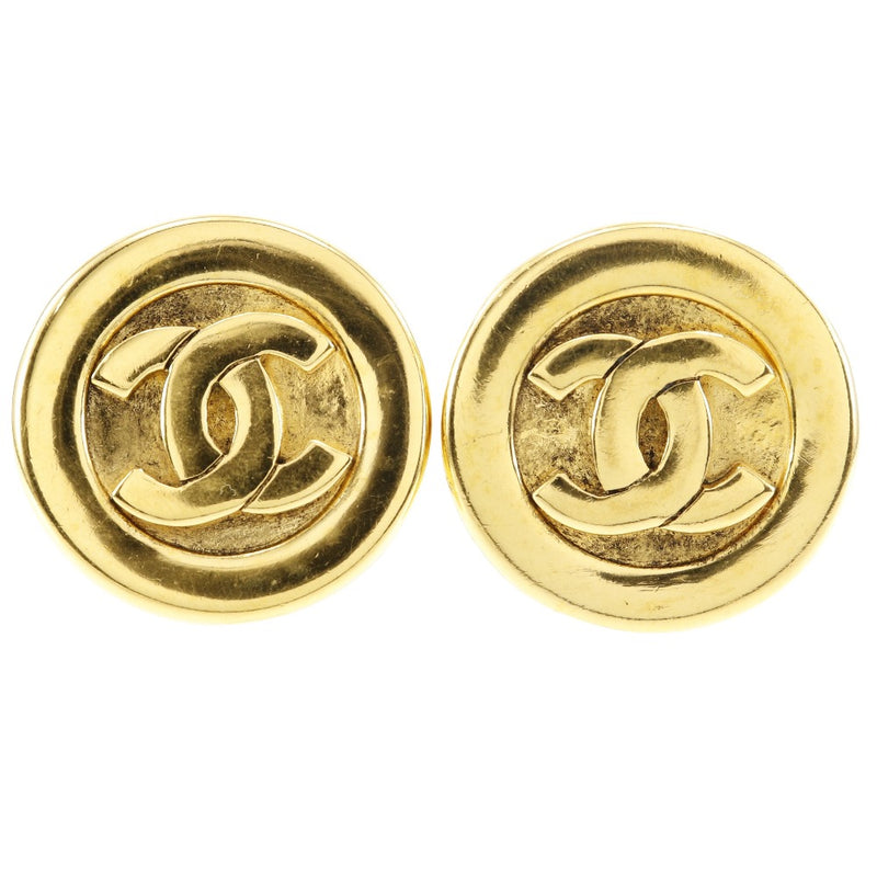 [CHANEL] Chanel COCO Mark Earring Vintage Plated Gold Approximately 21.6g Coco Mark Ladies