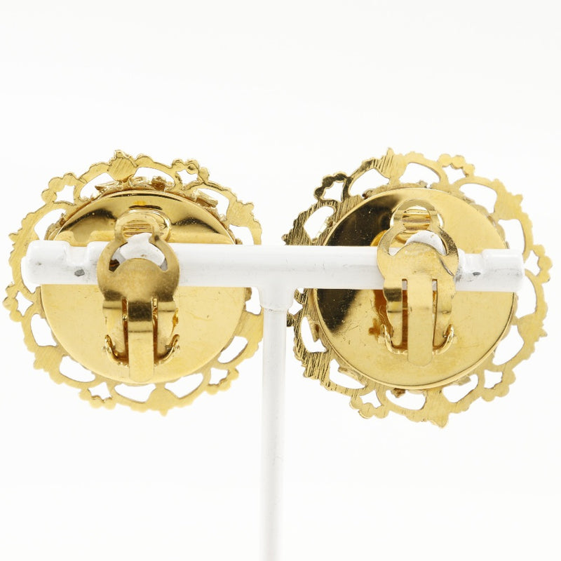 [CHANEL] Chanel COCO Mark Earring Vintage Plated Gold× fake pearl 29 engraved about 31.5g COCO Mark Ladies A-Rank