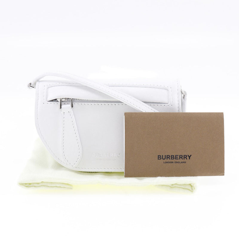 [Burberry] Burberry 
 Olympia mini shoulder shoulder bag 
 Leather White Diagonal Magnet Type OLYMPIA Mini SHOULDER Ladies A Rank