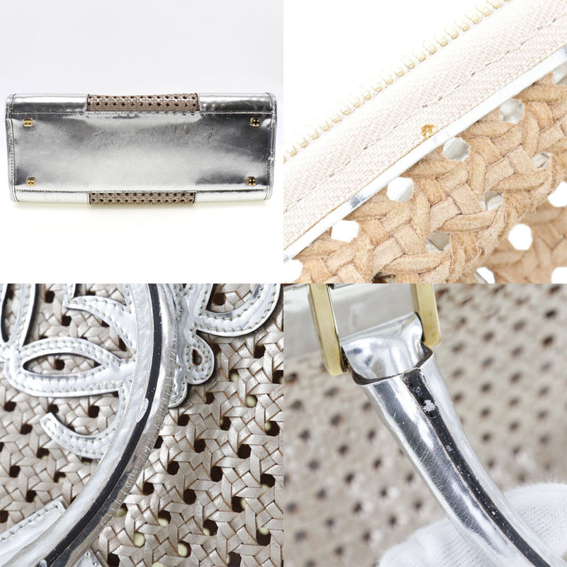 [LOEWE] Loewe 
 Amazona handbag 
 Braided leather x metallic gold zipper Amazonas Ladies B-Rank